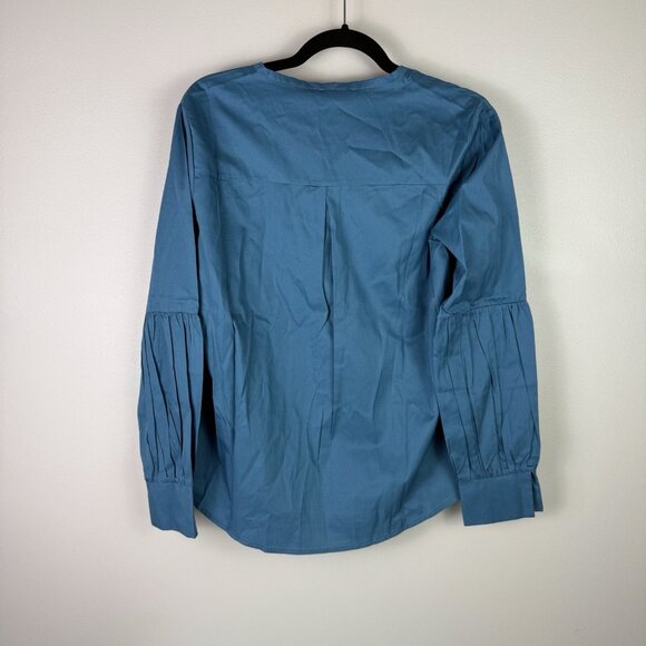 Harshman Penelope Blouse Small Blue 100% Cotton Long Sleeve Top NWT Women’s - Picture 9 of 9